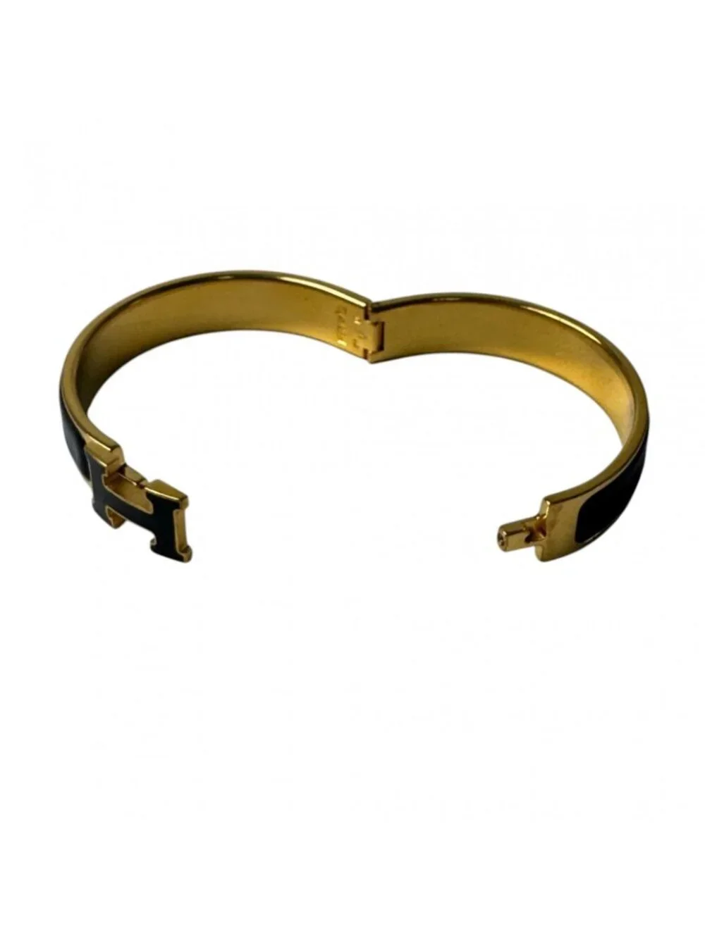 Hermes Clic Clac Bracelet Black Gold
